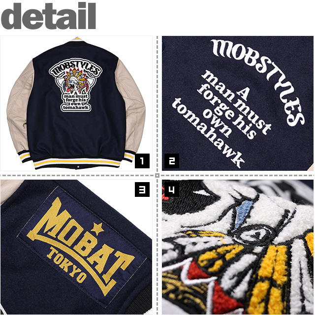 モブスタイルス) MOBSTYLES TEAM STADIUM JACKET NAVY BASE (JACKET