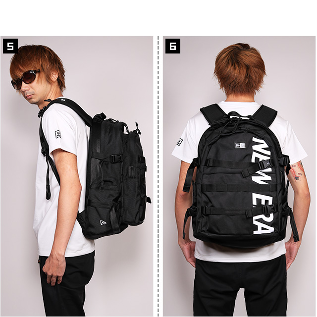 ニューエラ) NEWERA CARRIER PACK PRINT LOGO 35L (BAG)(COLOR:BK