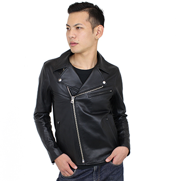 ダブルライダースジャケット（羊革/日本製）シンプル｜革製品専門店