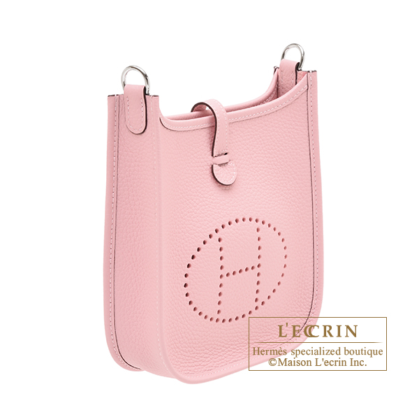 Hermes Evelyne Amazon bag TPM Rose sakura Clemence leather Silver