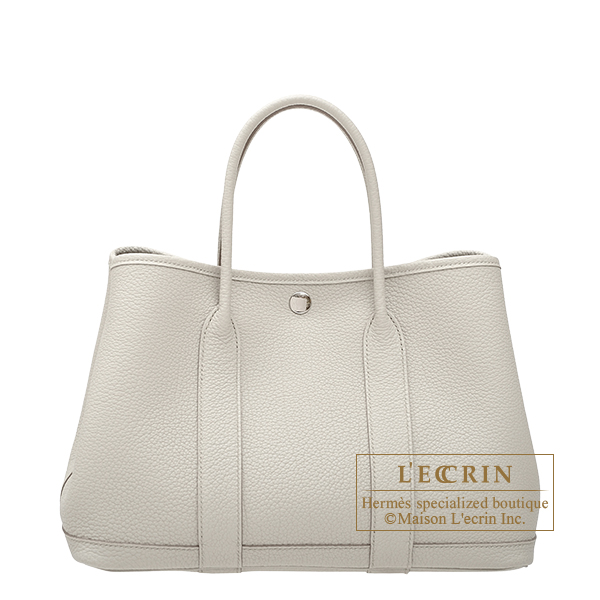 Hermes Garden Party bag 30/TPM Beton Negonda leather Silver