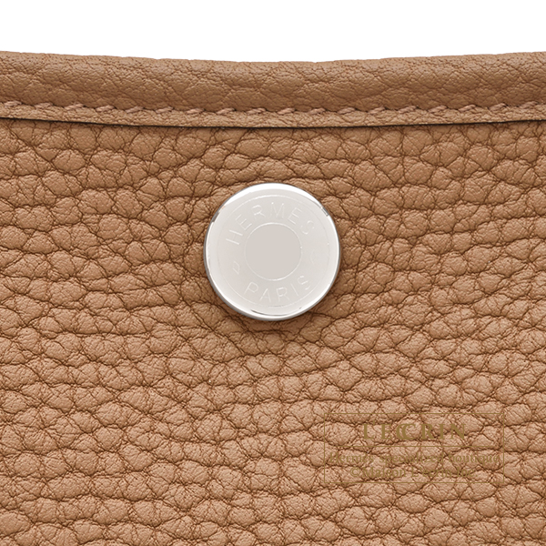 Hermes Garden Party bag 30/TPM Alezan Negonda leather Silver