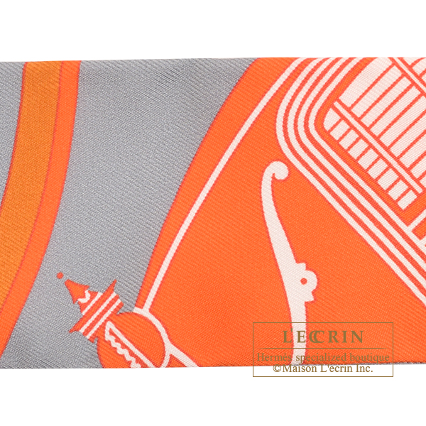 HERMES】エルメス ツイリー エクスリブリス EX-LIBRIS オレンジ HERMES