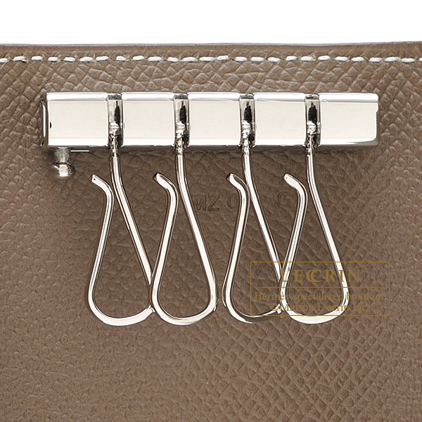 エルメス ベアンキーケース/4連 エトゥープ ヴォーエプソン シルバー