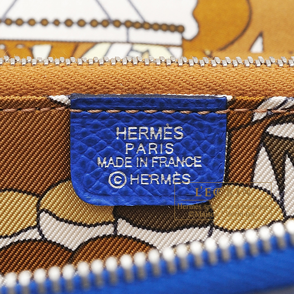 エルメス アザップ シルクイン コンパクト ブルーフランス/ ビスキュイ