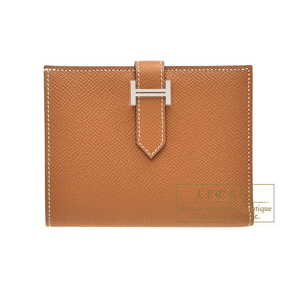 エルメス ベアンコンパクト ゴールド ヴォーエプソン シルバー金具