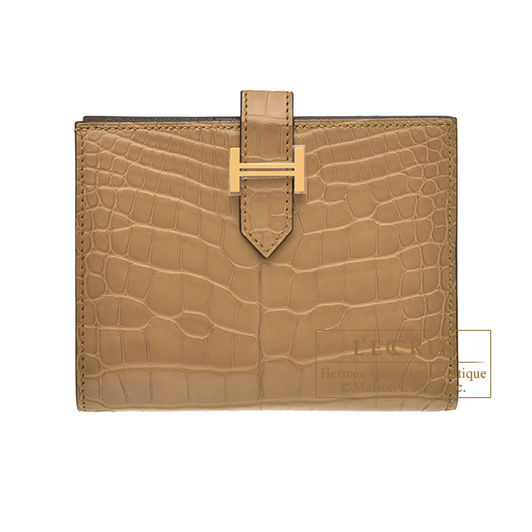 エルメス ベアンコンパクト クラフト クロコダイル アリゲーターマット