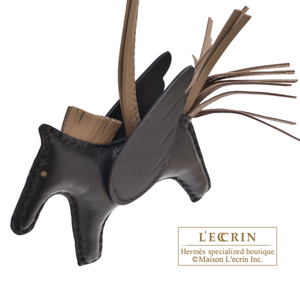 エルメス ロデオチャームペガサスPM ブラック/エトゥープ アニョーミロ