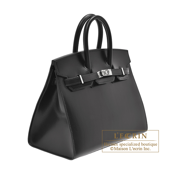 エルメス バーキンセリエ25 ブラック ボックスカーフ シルバー金具