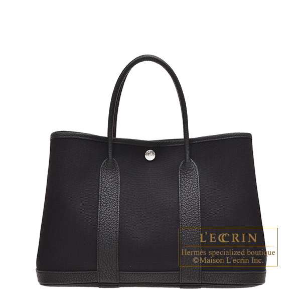 エルメス ガーデンパーティ30/TPM ブラック トワルミリタリー/ネゴンダ