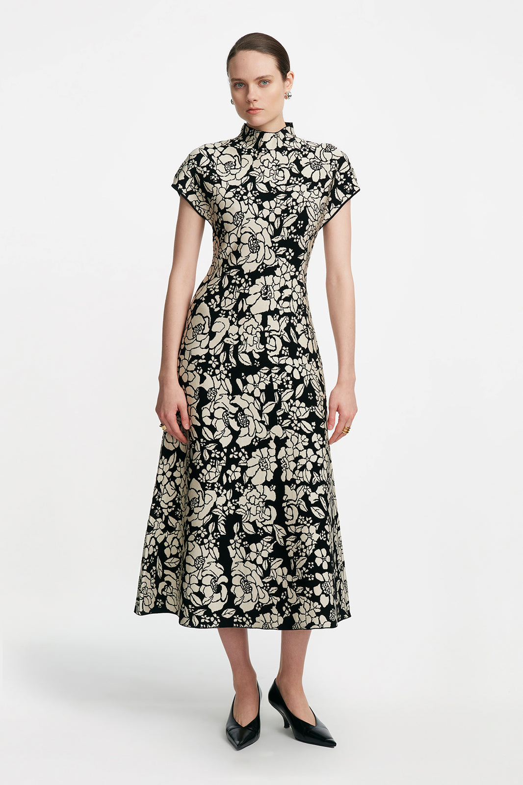 Floral Jacquard Knit Mock Neck Dress – Lela Rose
