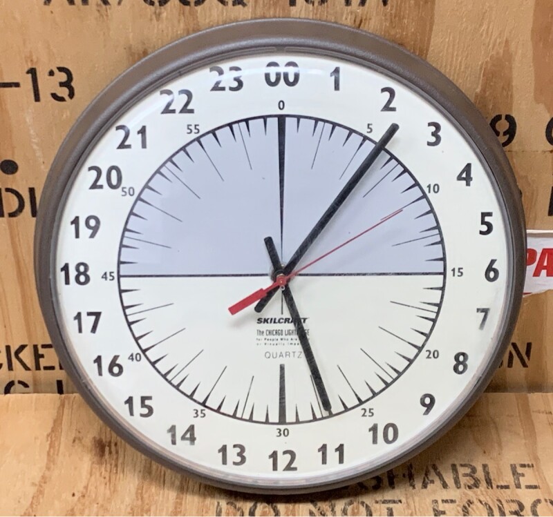 米軍実物 SKILCRAFT 24時間 壁掛け時計 時計