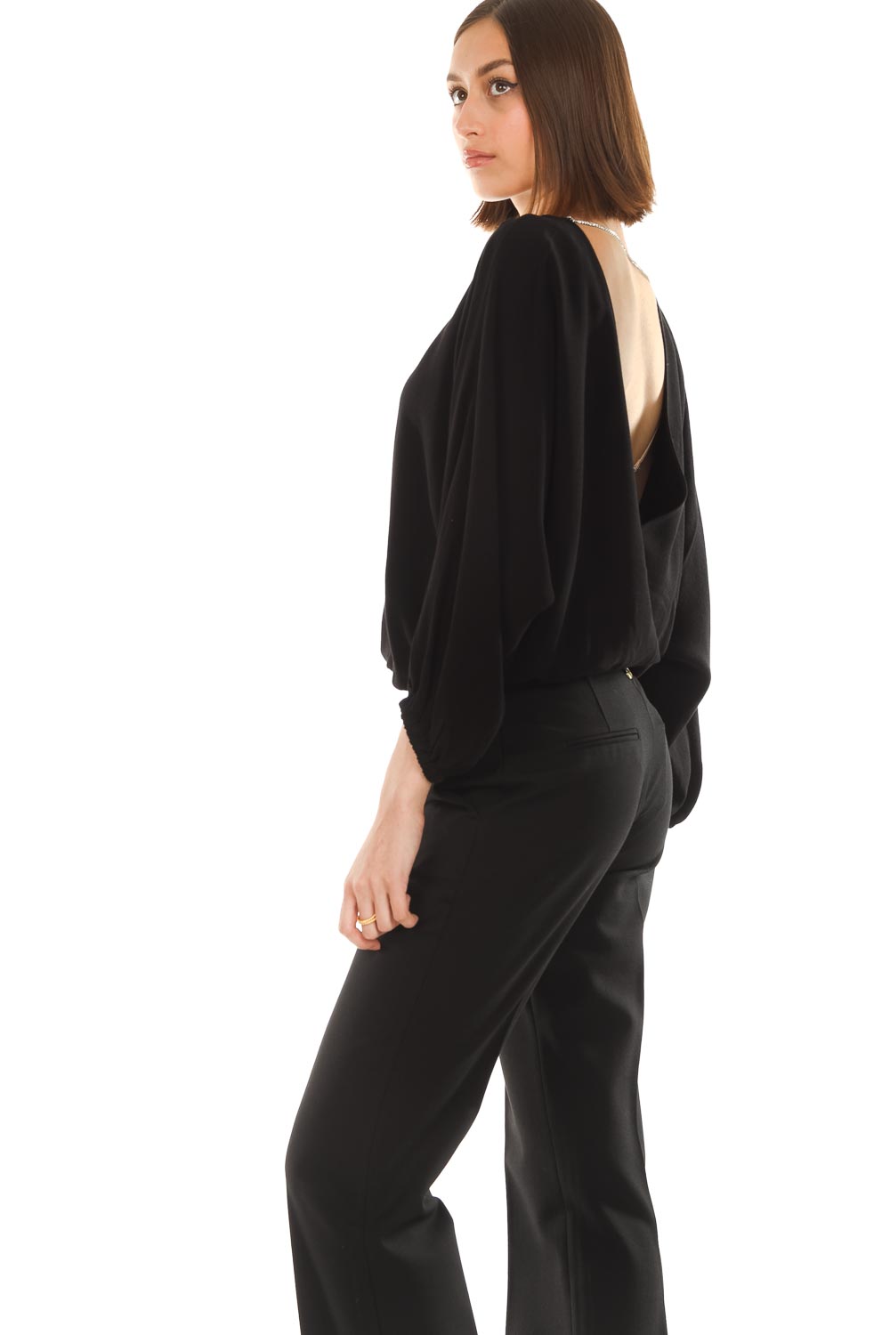 ネット付ファッション - MEER. ROUND CUTTING VELOU R TOP /BLK V118449491