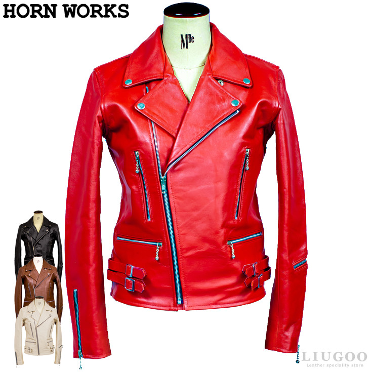 Horn Works 本革 UKダブルライダースジャケット レディース ホーン