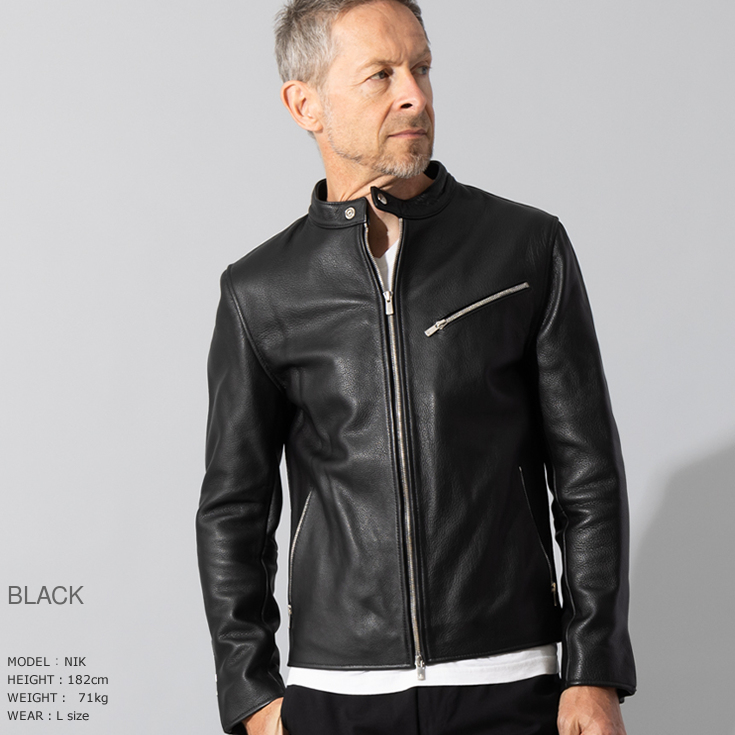 LIUGOO 本革 シングルライダース メンズ リューグー SRS23A レザー