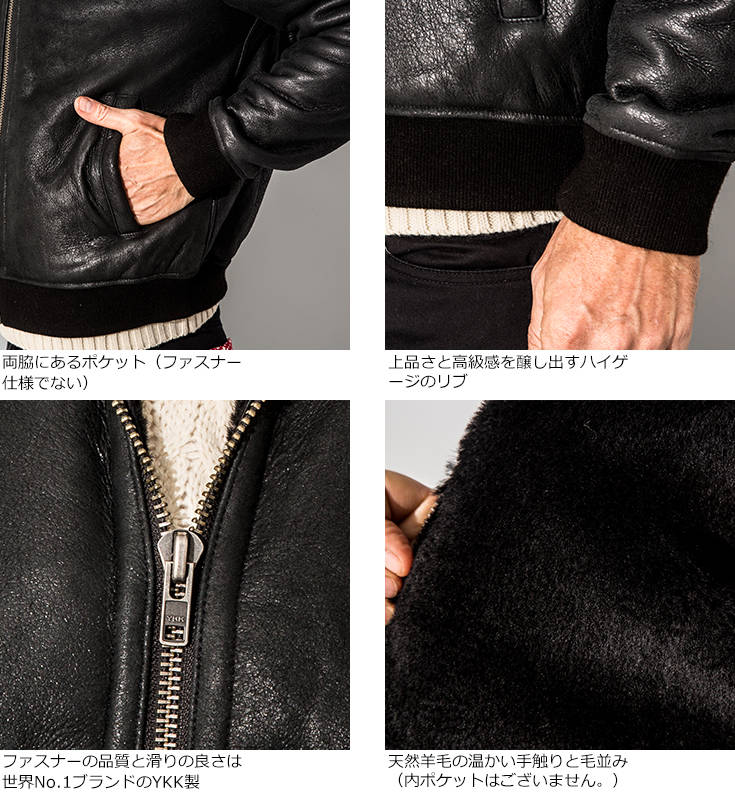 LIUGOO 本革 ムートンパーカー メンズ リューグー PRK07A 革ジャン