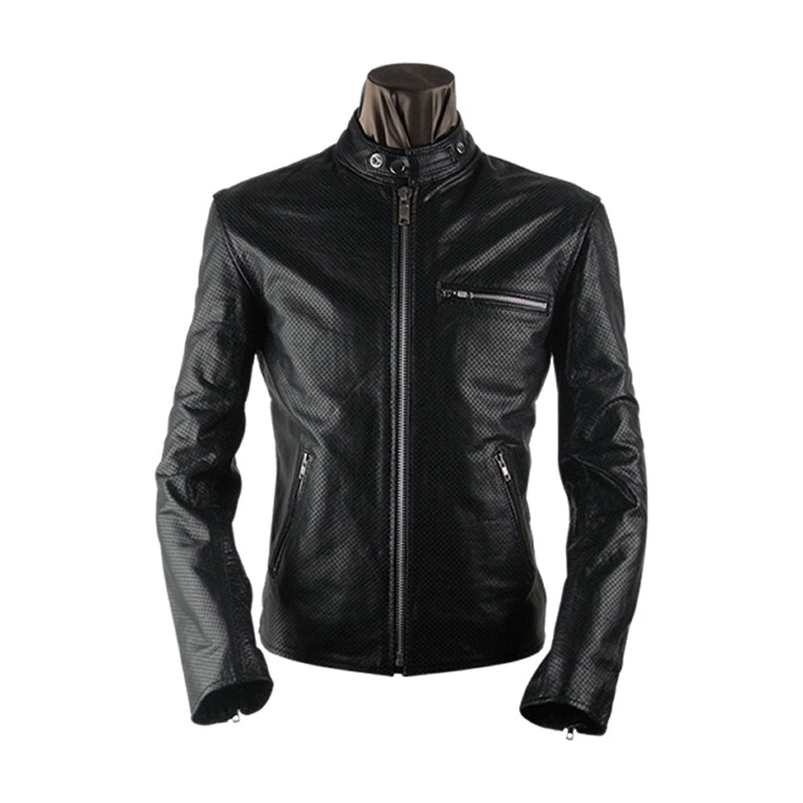 Horn Works 本革 メッシュレザー シングルライダースジャケット メンズ