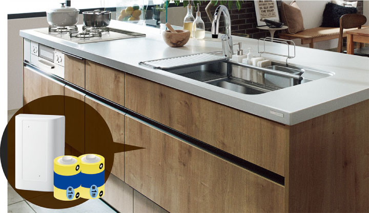 取付工事付 キッチン用 タッチレス水栓 乾電池式ナビッシュ シンプル