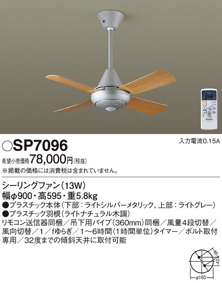 Panasonic シーリングファン SP7096 | 商品紹介 | 照明器具の通信販売