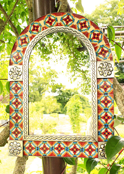 メキシカンタイルの鏡ミラー