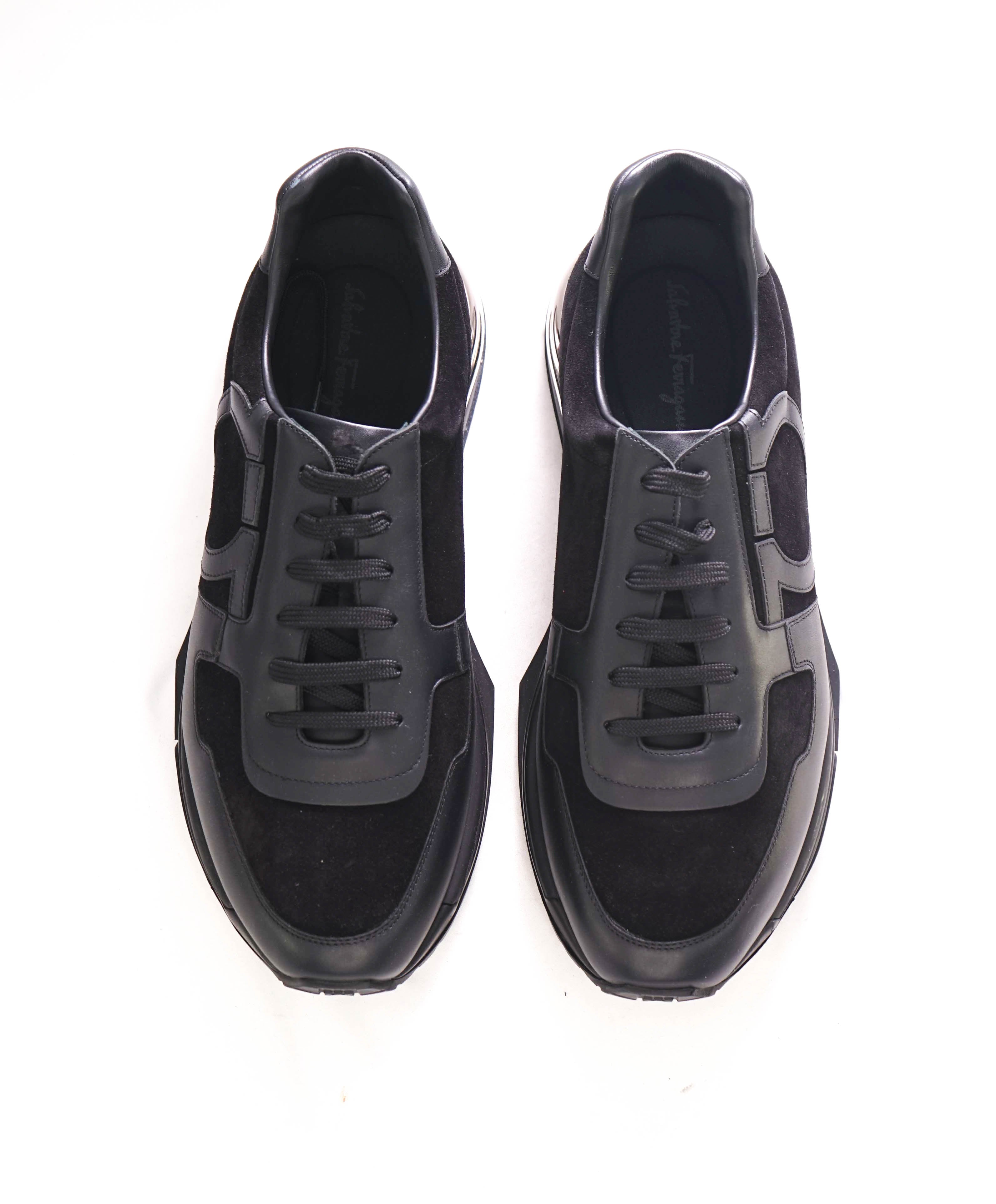 SALVATORE FERRAGAMO - BROOKLYN *GANCINI* Black Sneaker - 11.5 US