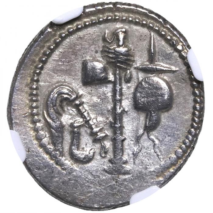 古代ローマ帝国 カエサル(ジュリアス・シーザー) BC49-48年デナリウス