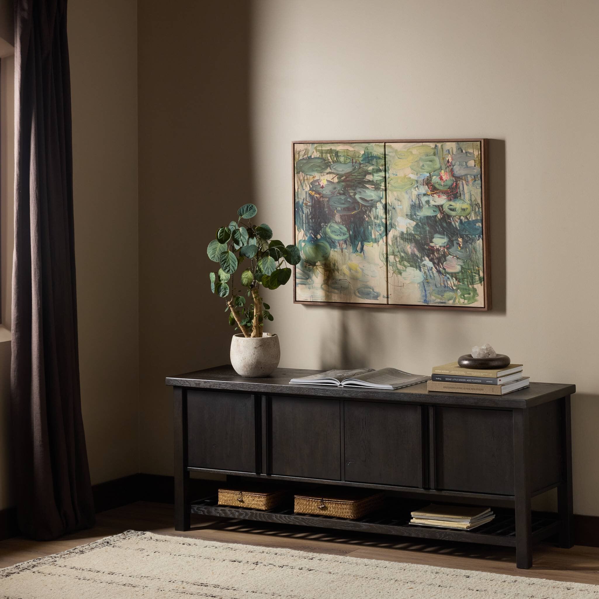 Dalton Media Console in Smoked Black Oak – Luna Furniture