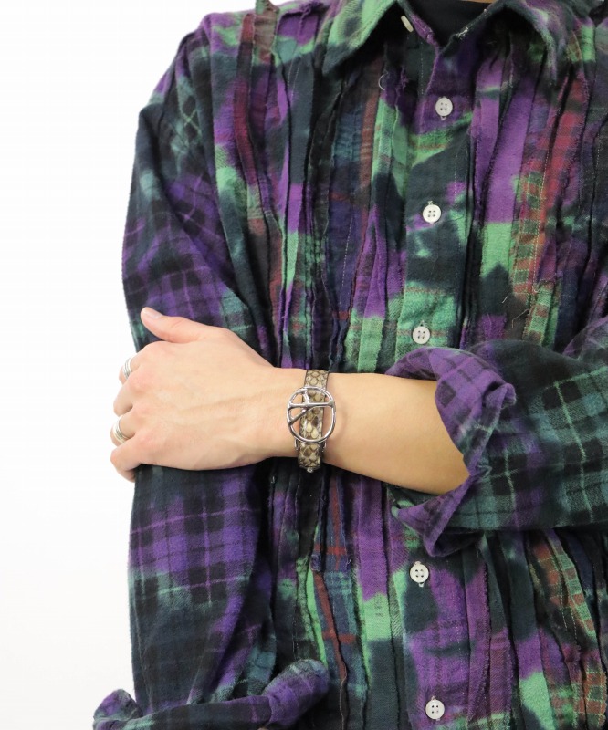 ニードルズ/NEEDLES Peace Buckle Narrow Bracelet - Python