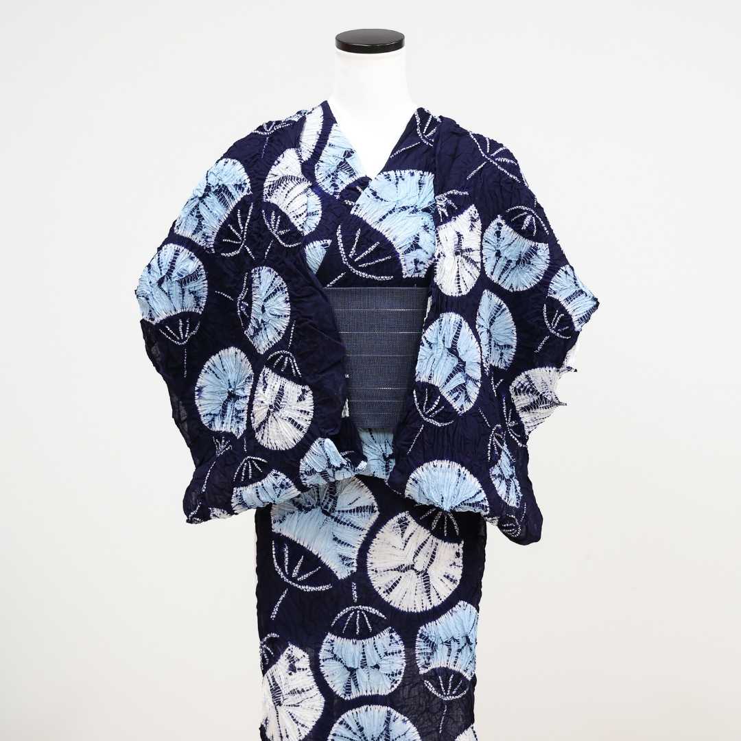 有松絞・浴衣「うちわ」 | 普段着きものもたはん