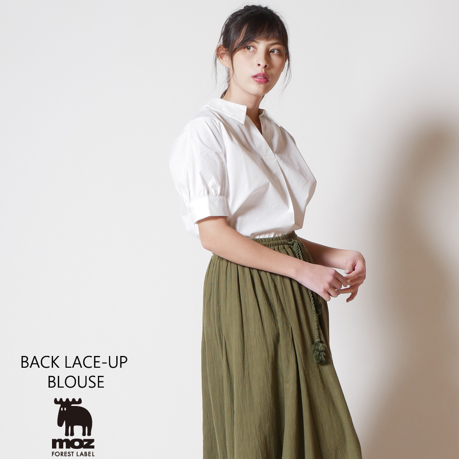 moz FOREST LABEL バックレースアップブラウス◇
