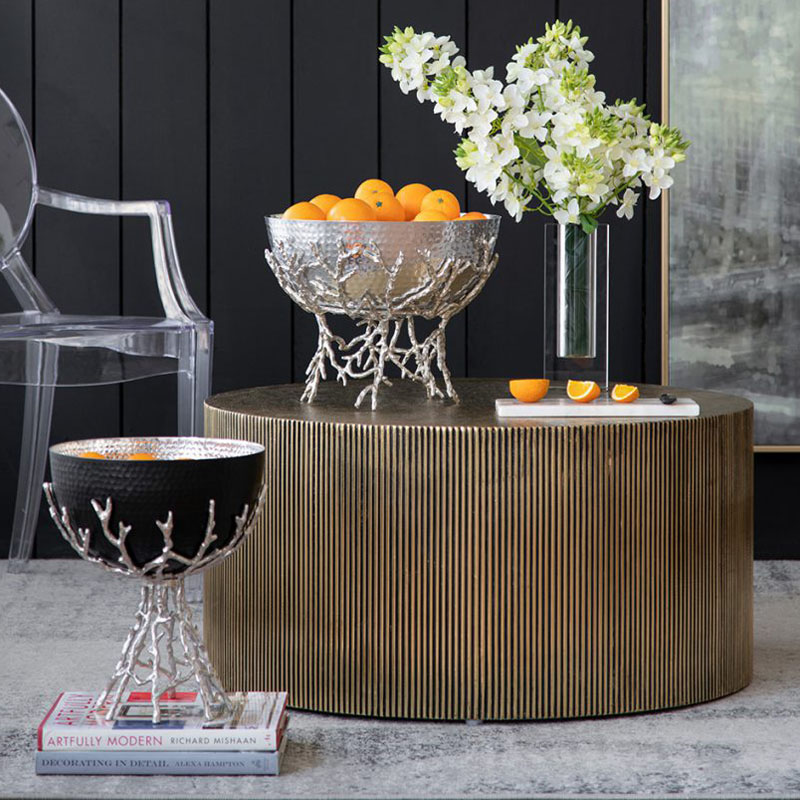 プラント風スタンドデザインパンチングボウル シルバー ワインクーラー