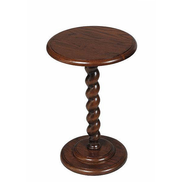英国アンティークリプロダクト オーク ツイストレッグ ラウンド 花台