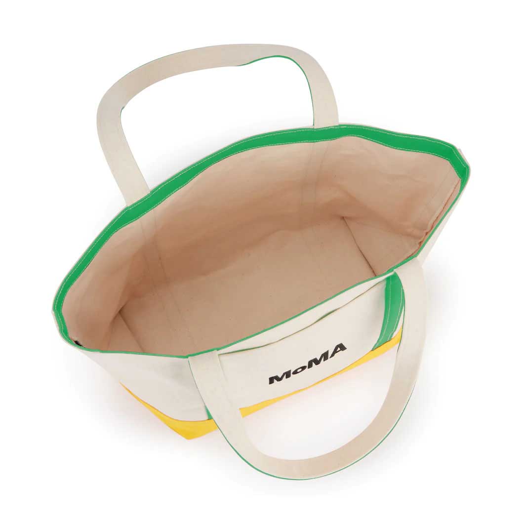 MoMA Baggu キャンバスバッグ ミディアム グリーン／イエロー