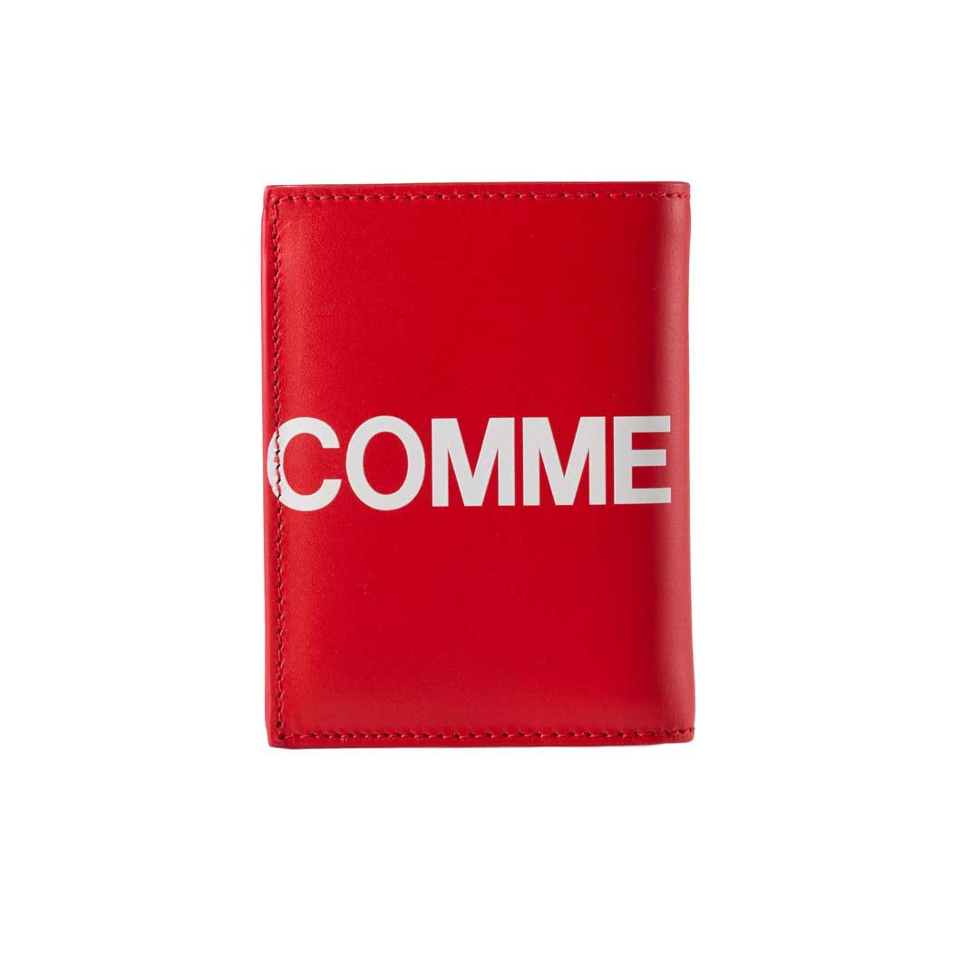 COMME des GARCONS Huge－Logo 二つ折りカードケース レッド(Huge-Logo