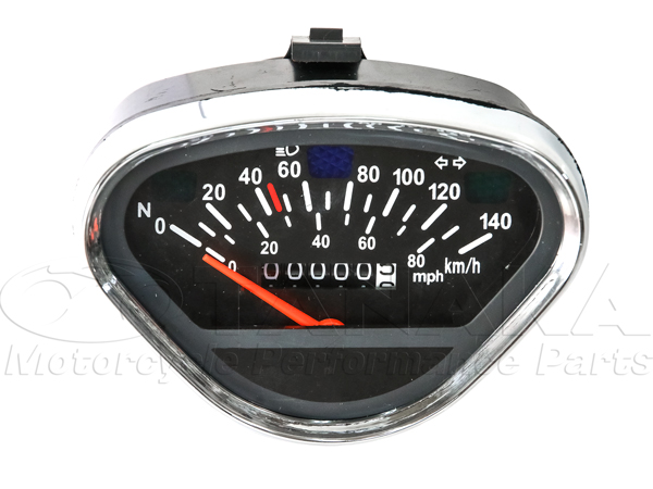 1817wダックス シャリー用 140KMスピードメーター （ブラック×メッキ