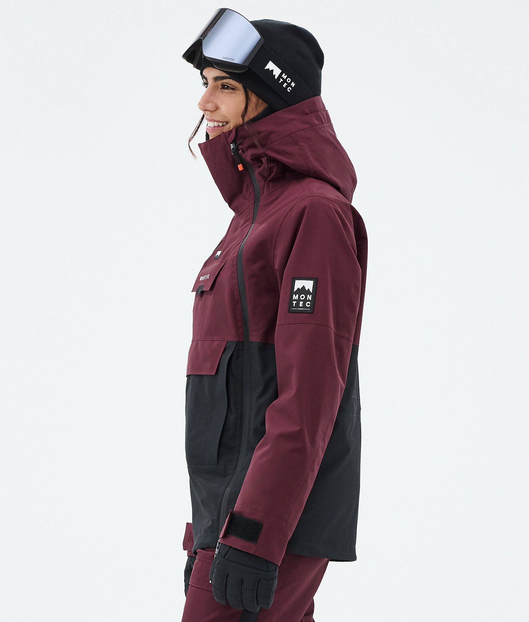Montec Doom W Snowboard Jacket Women Burgundy/Black | Montecwear.com