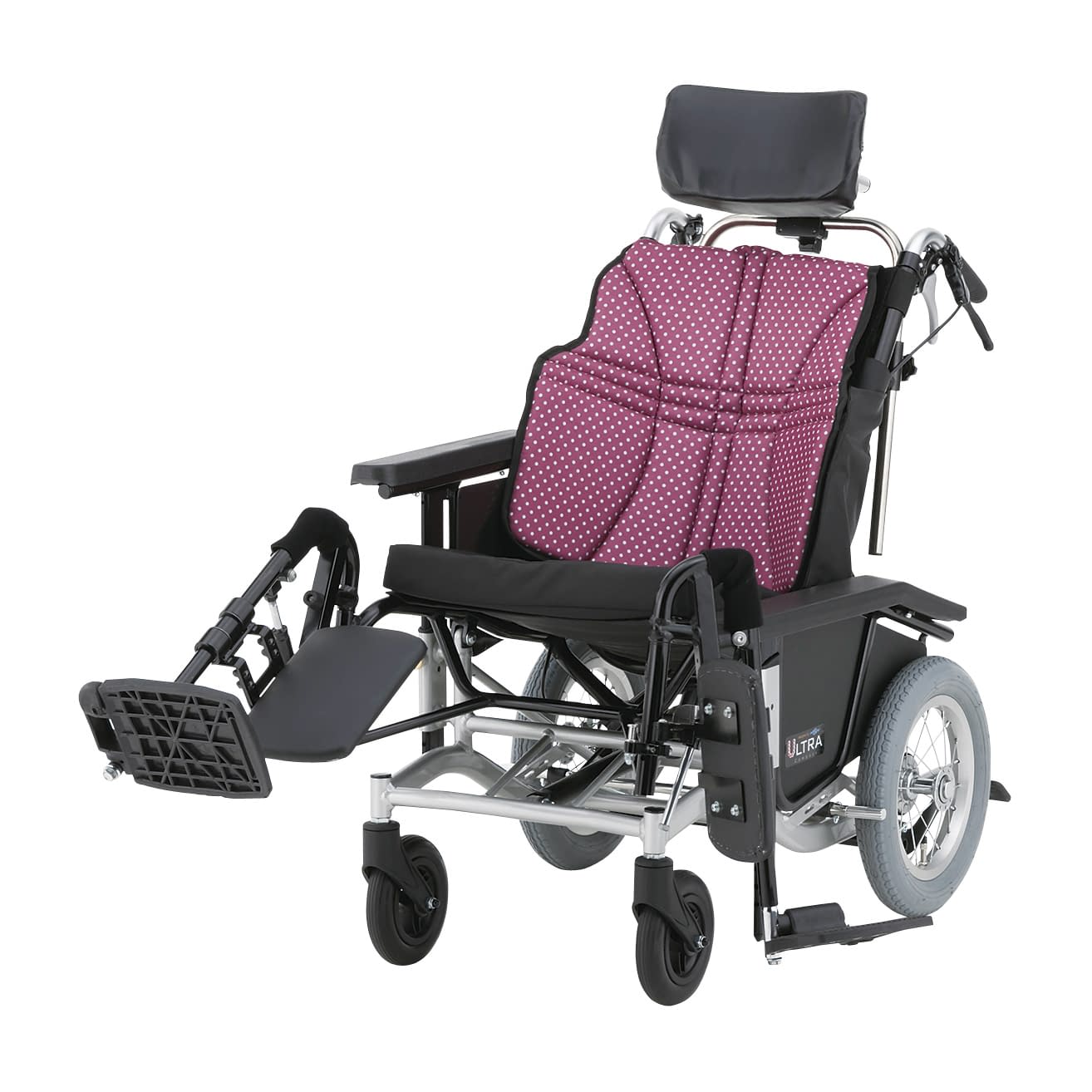 ティルト＆リクライニング車いす 車椅子 24-4869-0001 サックスレザー