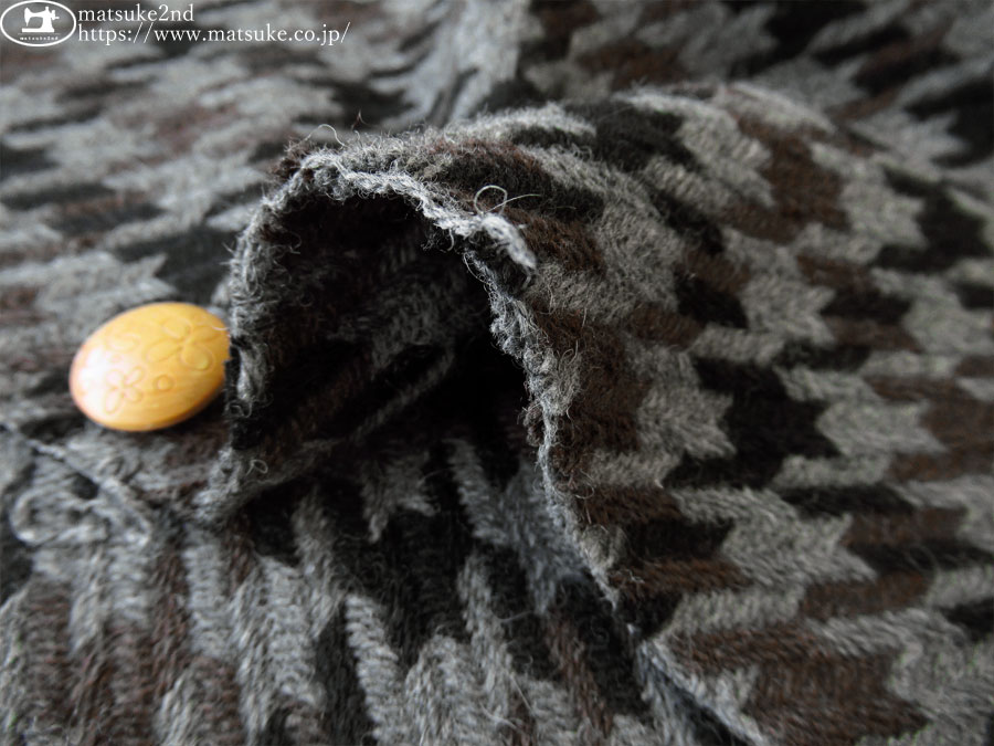 アパレル使用反】 尾州産 BIG千鳥ウール混ツイード