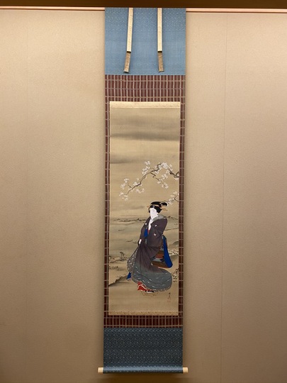 蹄斎北馬 桜下美人図｜古美術・掛け軸の販売・買取・鑑定-松本松栄堂