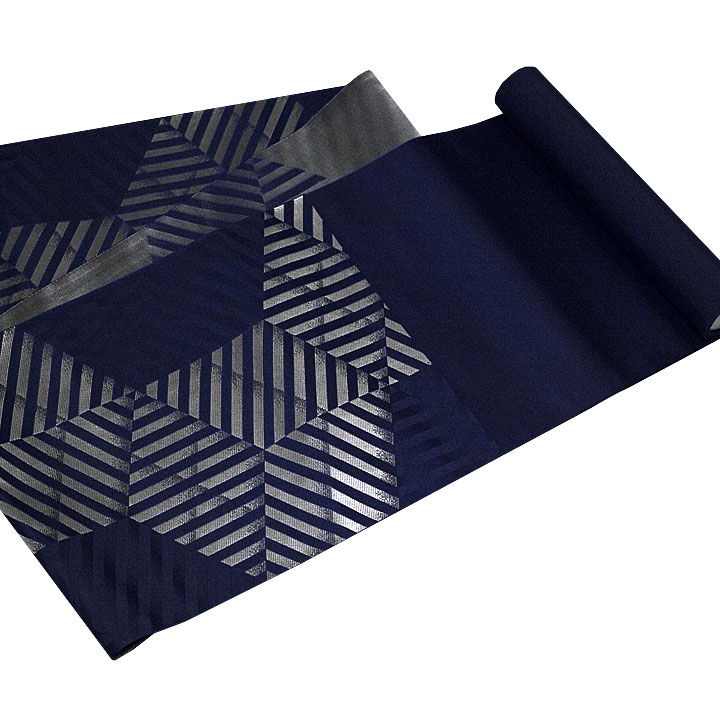 本場筑前博多織 八寸名古屋帯【幾何学文様 灰色】 [170317-ho-9