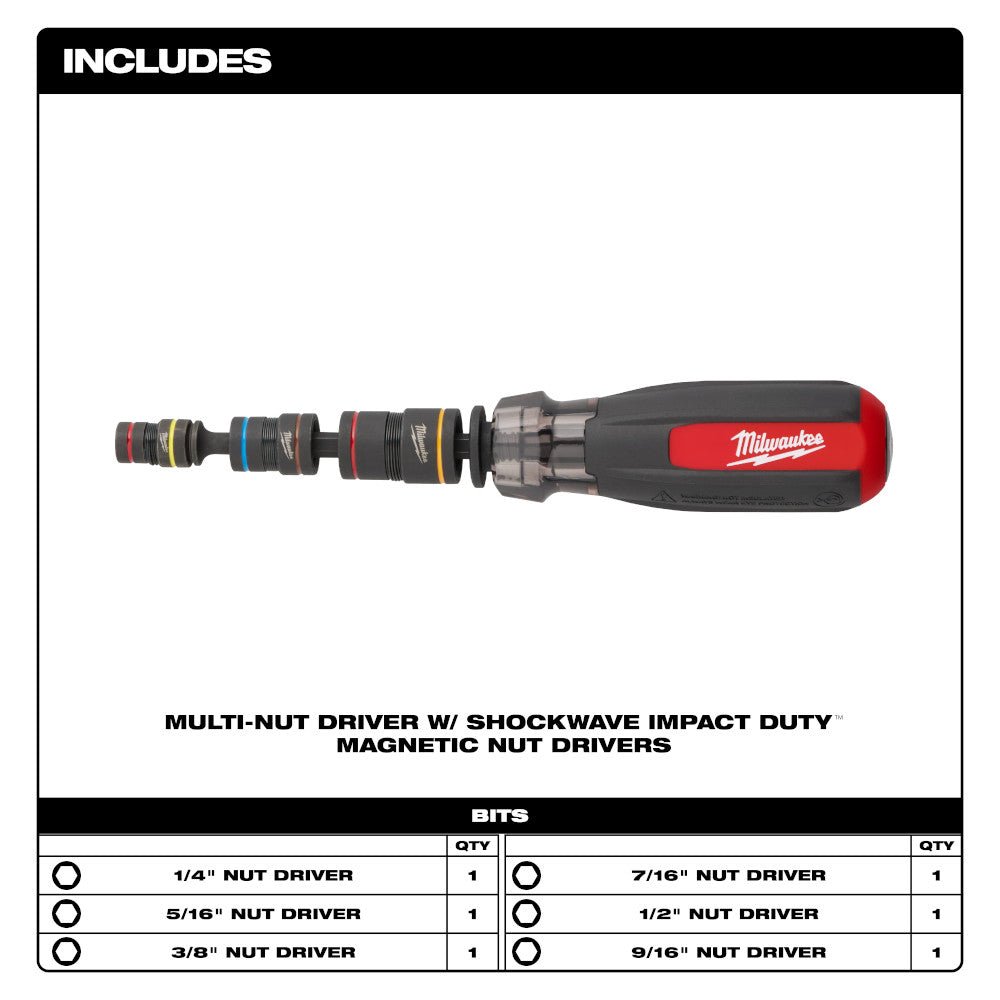 Milwaukee 48-22-2921 Multi-Nut Driver SHOCKWAVE Impact Duty