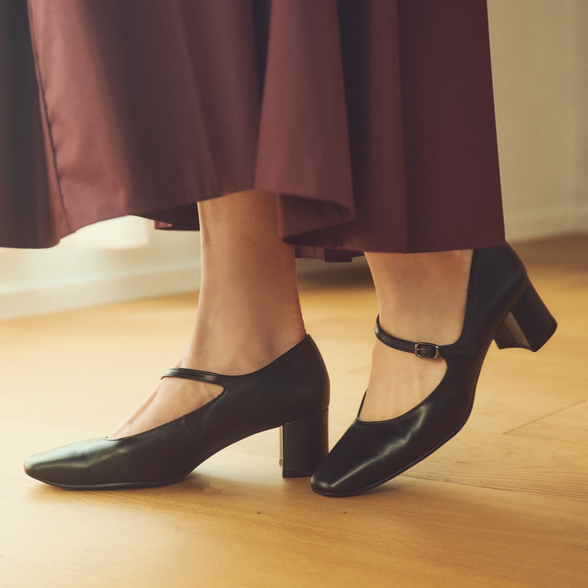 モデロ MODELLO 5.0cmヒール ストラップパンプス DML3602(23.0 BLACK