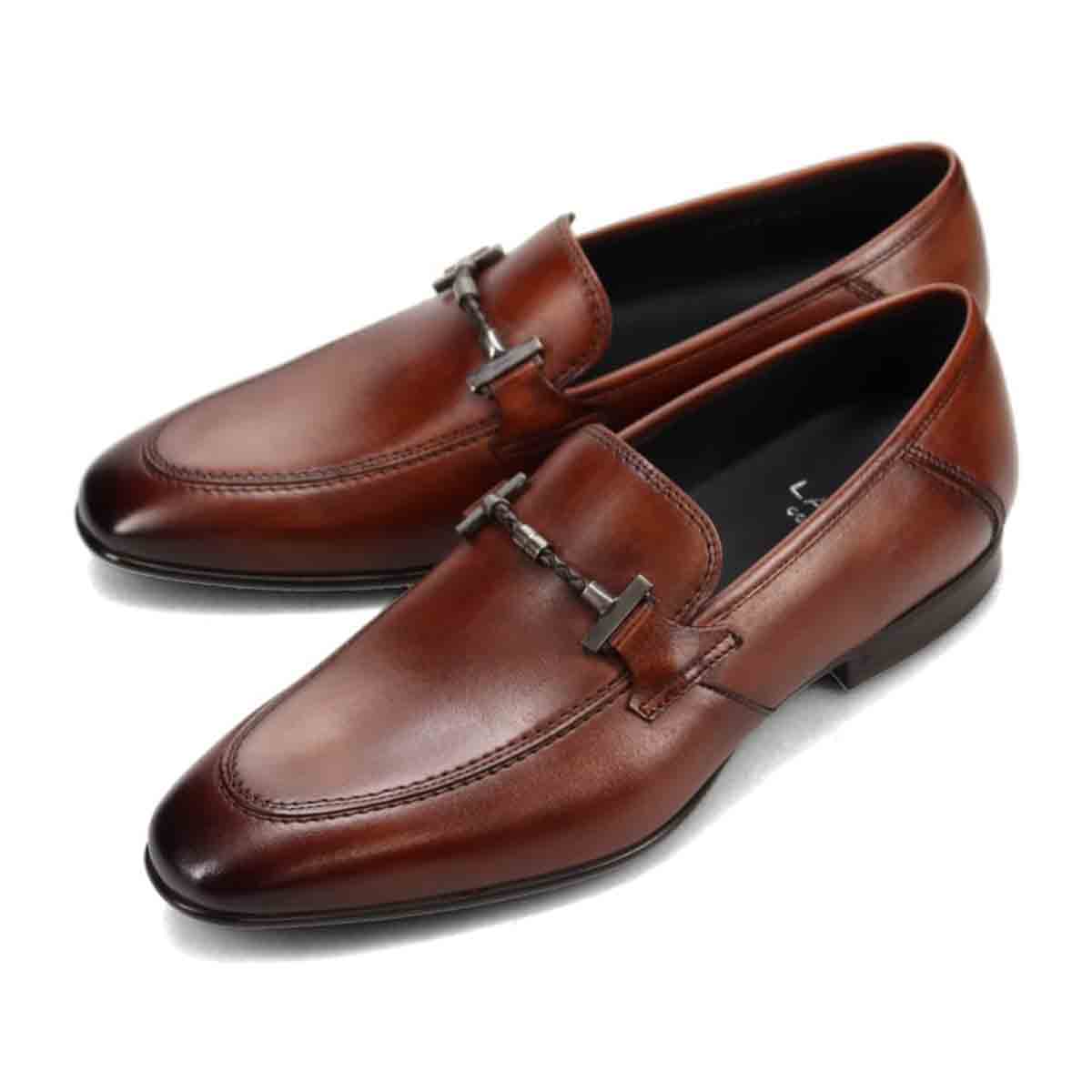 LANVIN COLLECTION ブレイドレースビットローファー 83499(25.0 BROWN