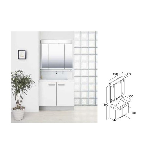 EBH-905SY MEB-903TXS LIXIL EV洗面化粧台 間口900mm 奥行500 引出