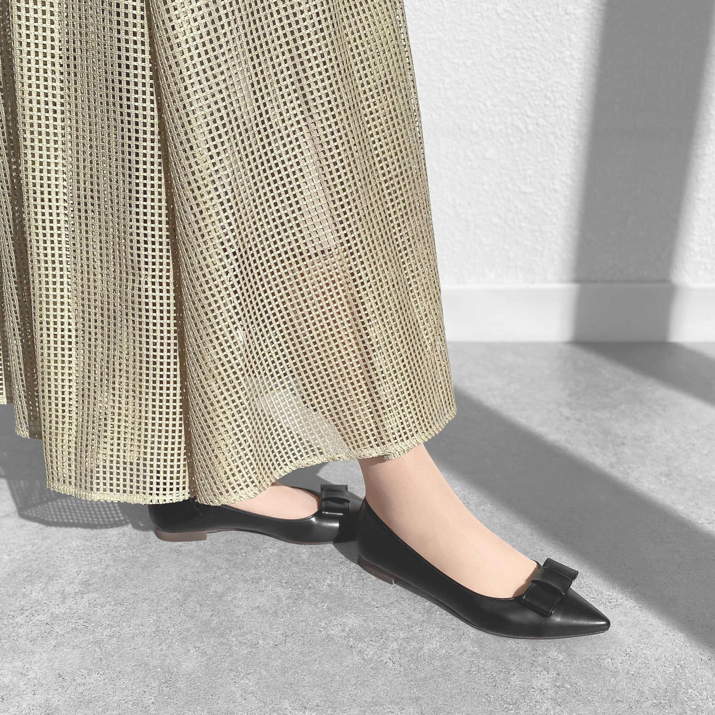 2026SS：リボン フラットシューズ（m17042）ブラック – mamian