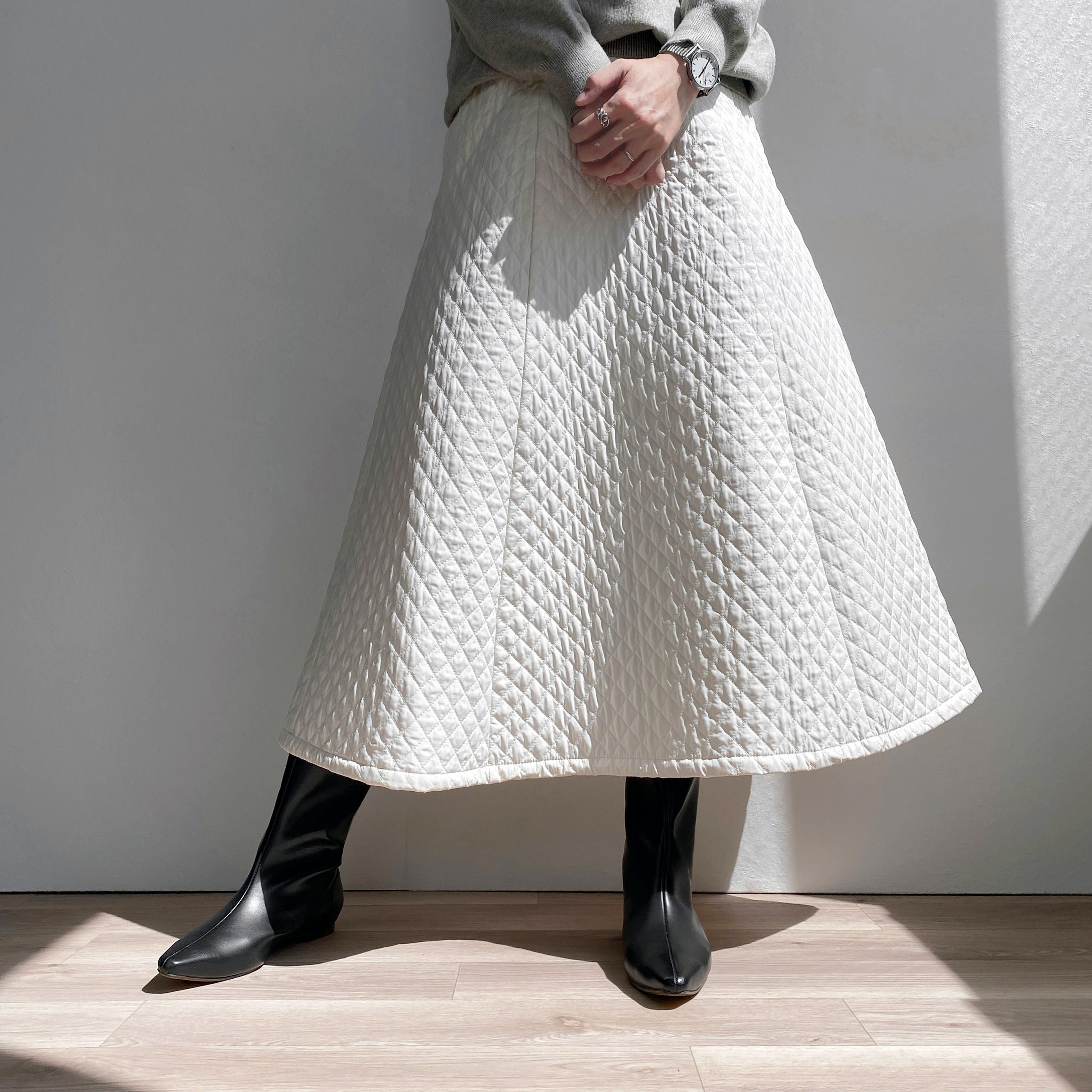 20%OFF：2025AW：エレガント ルーズ フラットブーツ（m18012）ブラック