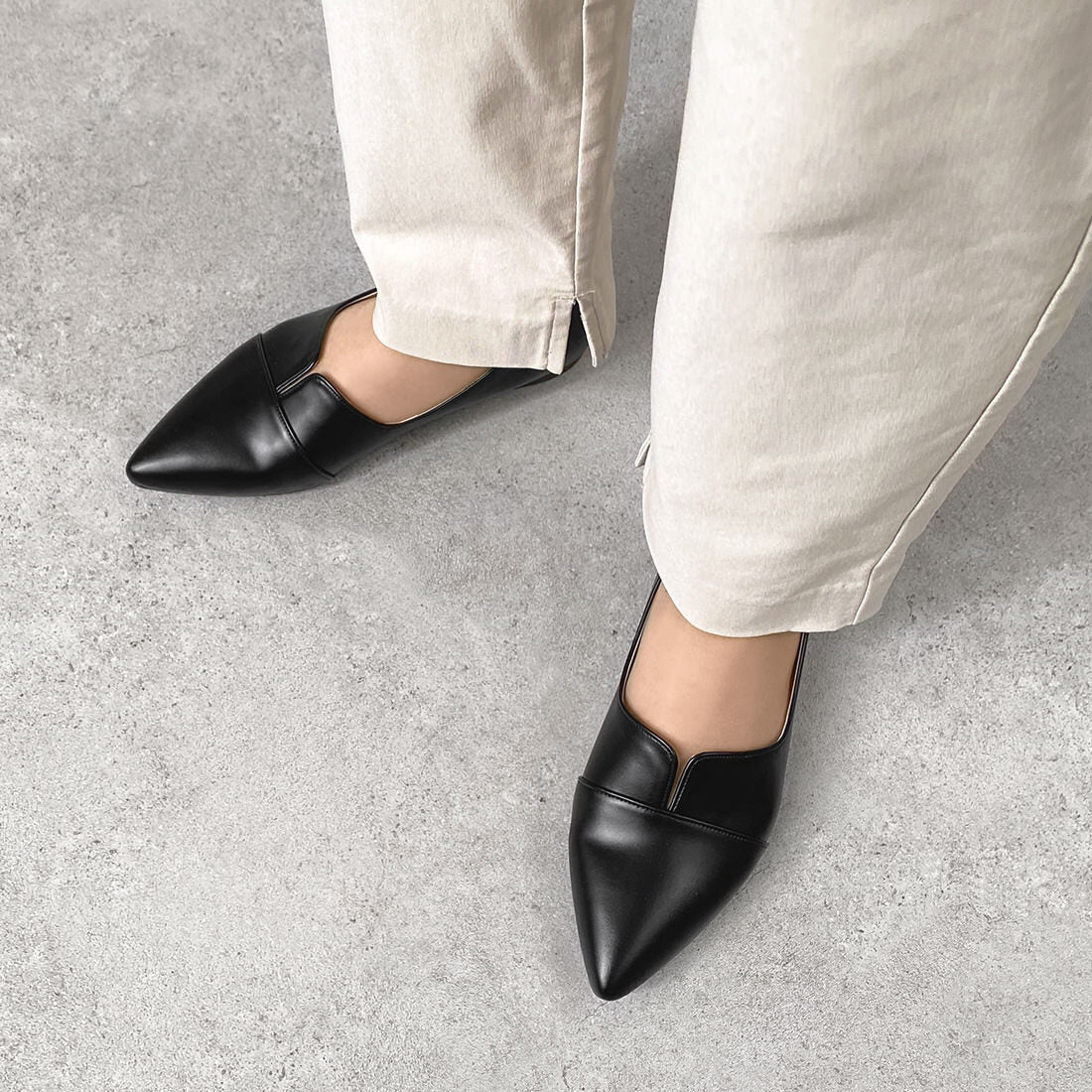 Gackt様専ブラックレザードレスシューズ ポインテッドトゥ beni