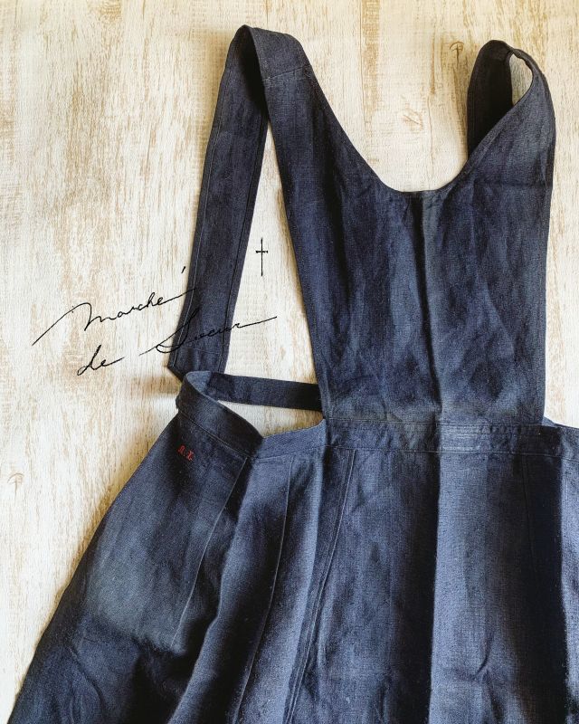 1900'初期 アンティークエプロン・インディゴ - MARCHE' DE SOEUR
