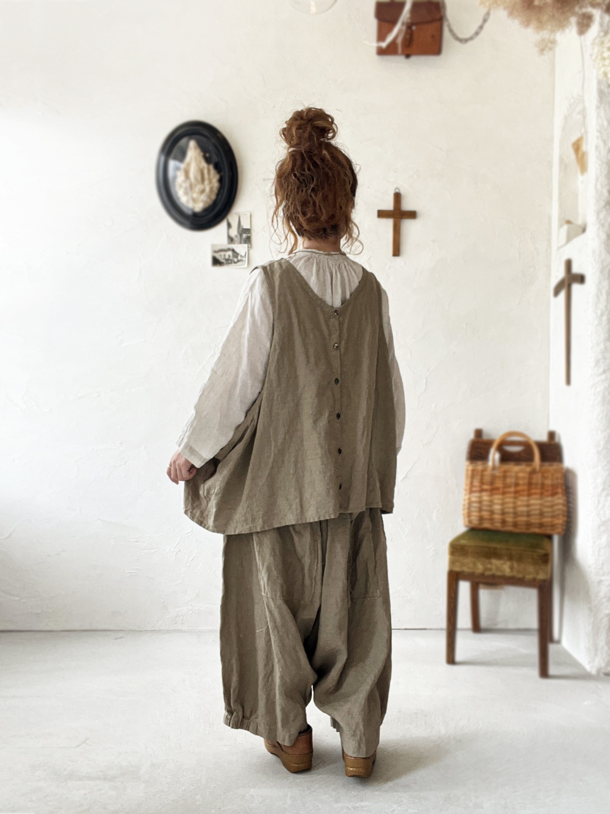 かずちゃん＊ハンドメイド＊ サフィランフランスリネン キャメル