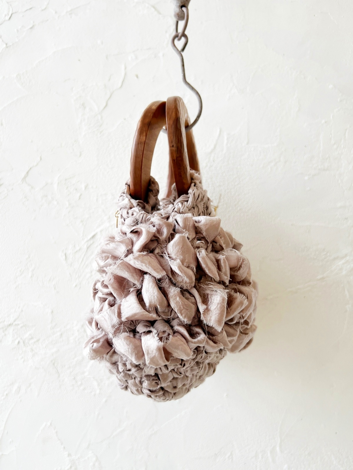 toromeco／裂き編みウッドハンドルバッグ・antique pink - MARCHE' DE